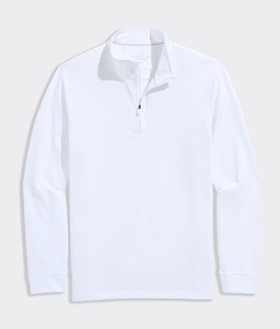 Vineyard Vines Performance Clubhouse Quarter-Zip (White Cap) (Size: L)